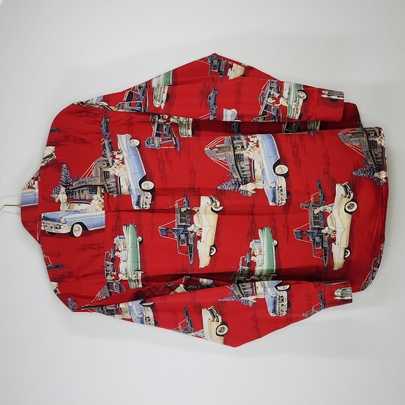 Christmas Clearwater Outfitters Vintage Santa Classic Car 1990s Cotton Shirt Y2K - Picture 1 of 12